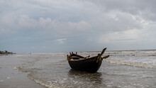 Beautiful Mandarmani Beach Located Near Digha In West Bengal, India. Arrival Of Monsoon In India