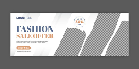 Wall Mural - Facebook cover fashion social media web sale banner ad white design template