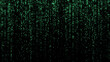 Digital vector green matrix. Futuristic dots background. Cyber texture with particles different size. Technology illustration.