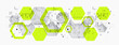 © Alex - Modern science or technology abstract background using hexagonal shapes. Wireframe spot surface illustration. Vector.