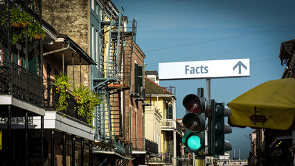 Wall Mural - Street Sign to Facts