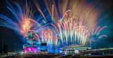 Fototapeta Londyn - Birmingham 2022 Comonwealth Games Opening Cerimony Fireworks Display