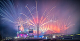 Fototapeta Londyn - Birmingham 2022 Comonwealth Games Opening Cerimony Fireworks Display