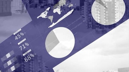 Poster - Animation of data processing over cityscape