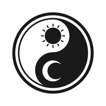 Yin Yang Icon. Chinese Taoism Vector Symbol Illustration