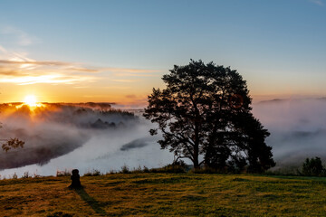 Wall Mural - Sunrise over the river