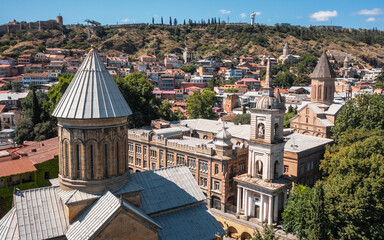 Canvas Print - Aerial view of old town district of Tbilisi