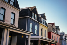 Colorful Rowhouses In The Hampden Neighborhood Of Baltimore