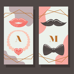 Poster - two wedding cards templates