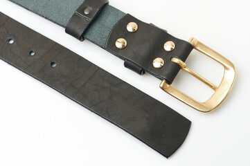 Sticker - Brown leather belt with golden buckle