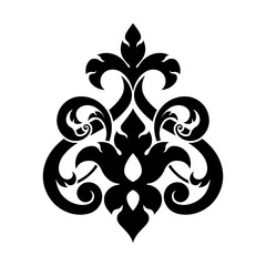 Wall Mural - Traditional Thai art patterns in Damask style. Classic black and white ornament element. Design for decorating vector illustrations.