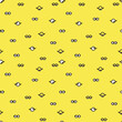 Minions. Yellow seamless with minion pattern. Vector for packaging, clothing, T-shirts. Two eyes glasses or goggles. Cartoo, sight design, pop-eyed funny. Vector illustration	