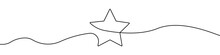 Star Icon Line Continuous Drawing Vector. One Line Star Icon Vector Background. Star Icon. Continuous Outline Of A Star Icon.