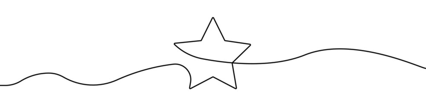 star icon line continuous drawing vector. one line star icon vector background. star icon. continuou