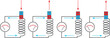 Isolated vector illustration of Michael Faraday's experiment. Diagram of the electromagnetic induction.