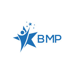 BMP technically letter logo design with white background in illustrator, BMP vector logo Unique alphabet font overlap style.
