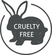 Cruelty free logo design with rabbit symbol. Not tested on the animal icon. vector illustration.