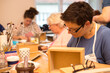 © Solid photos - Women in art workshop making decoupage boxes