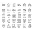 Set of Accommodations  thin line icons for any web and app project.