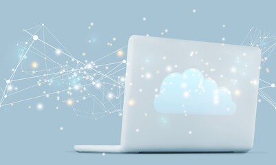 Sticker - Cloud computing concept. Data security and cloud connection technology, Encryption personal information concept