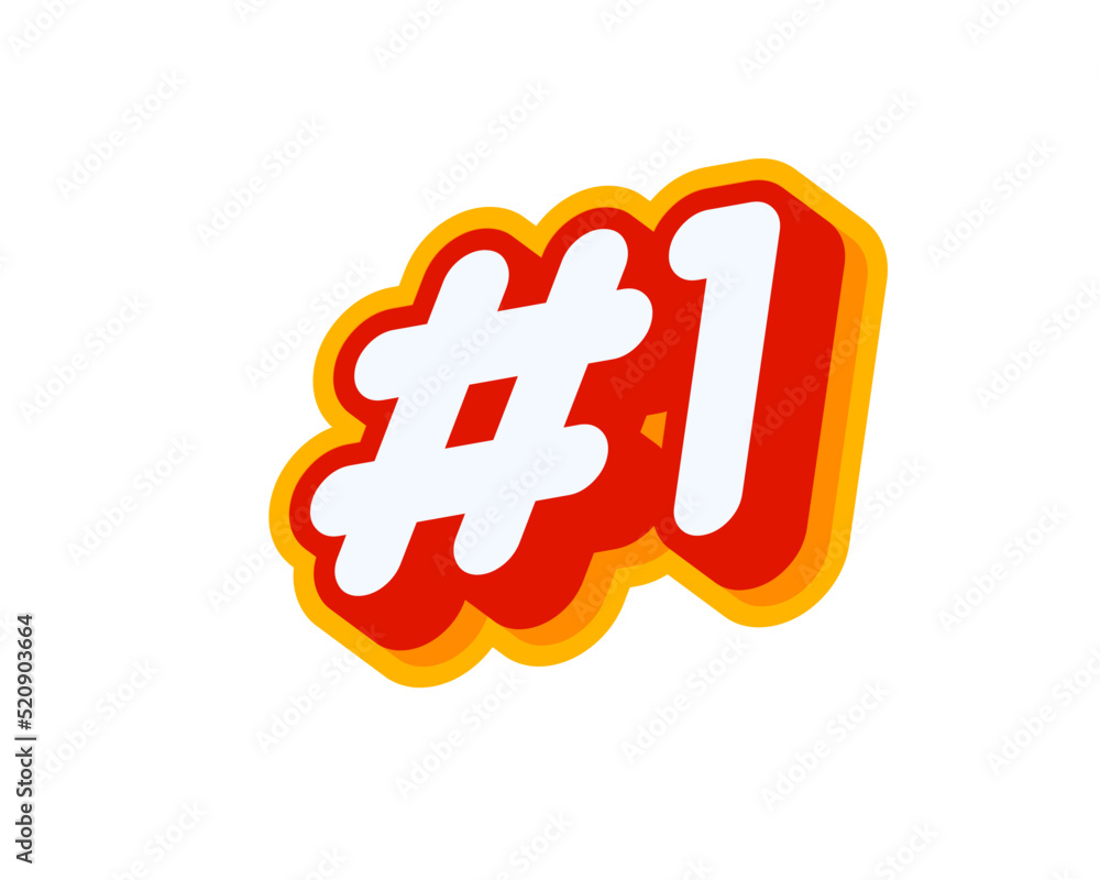 Number 1 isolated on white text effect design vector. Text or ...