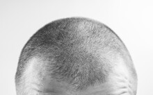The Short Haircut For Men Colorless. Short Hair On The Head Of A Man.Layout, Male Haircut Option.Standard Original Short Haircut.