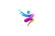 © cahyo - Abstract playful people logo with water splash or fast effect in multiple gradient colors