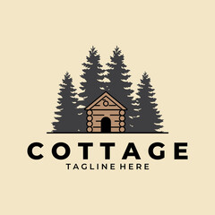 Wall Mural - cottage vintage logo vector template design