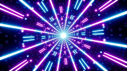 Poster - Glowing Disco Neon Light Beam