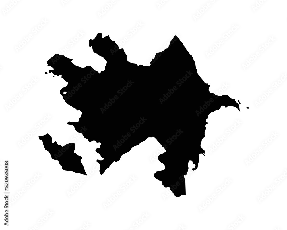 Azerbaijan Map Azerbaijani Country Map Azeri Black And White National