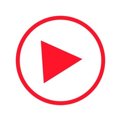 Poster - Red play button circle icon 