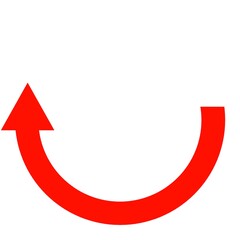 Sticker - Red curved arrow icon 