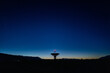 © Elijah Hurwitz - landscape wide shot of Owen Valley Radio Observatory under dark sky and crescent moon
