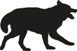 Dangerous and angry siberian husky puppy. Agressive dog. Black dog silhouette. Pet animals. Isolated on a white background. Vector illustration.