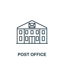 Post Office Icon. Monochrome Simple Icon For Templates, Web Design And Infographics