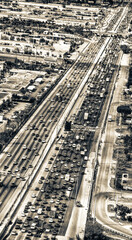 Wall Mural - Aerial view of Miami interstate I-95 from airplane window