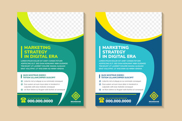Wall Mural - corporate business flyer poster pamphlet brochure cover design layout background, two colors scheme,