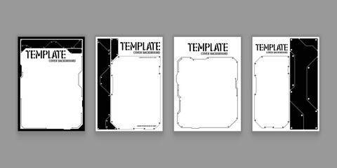 Wall Mural - vector abstract tech sci fi template cover design element.