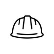 © Olga - Construction helmet, linear icon. construction worker icon. Thin linear construction worker outline icon isolated on white background.