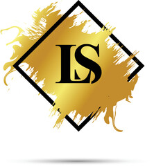 Gold LS logo symbol vector art design