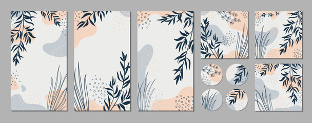 Wall Mural - trendy abstract templates for social media posts, stories, banners, branding design, covers. modern 