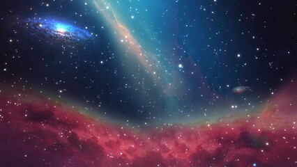 Wall Mural - animated footage, space background with flying constellations, galaxies and stars. abstraction on a 