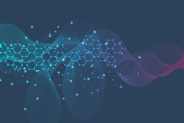 Wall Mural - big data visualization background. modern futuristic virtual abstract background. science network pa