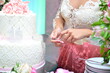 debutante cutting the birthday cake, birthday cake, 15th birthday party, cake cutting, birthday party, plates and cutlery