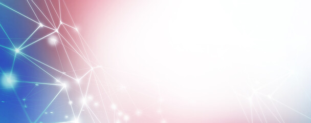 Wall Mural - panoramic abstract dot and triangle connection background., the world is connect and smaller concept