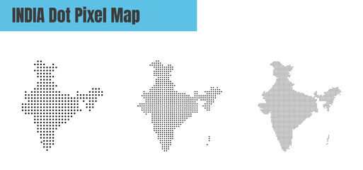 Wall Mural - Abstract India Map with Dot Pixel Spot Modern Concept Design Isolated on White Background Vector illustration.