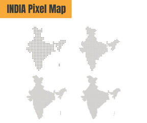 Wall Mural - Abstract India Map with Dot Pixel Spot Modern Concept Design Isolated on White Background Vector illustration.