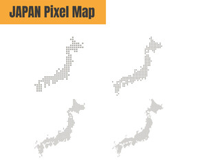 Wall Mural - Abstract Japan Map with Dot Pixel Spot Modern Concept Design Isolated on White Background Vector illustration.