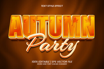 Autumn Party editable text effect 3D style