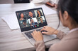 © sticker2you - Concentrated multiethnic coworker busy using laptop brainstorm sharing thoughts at office meeting